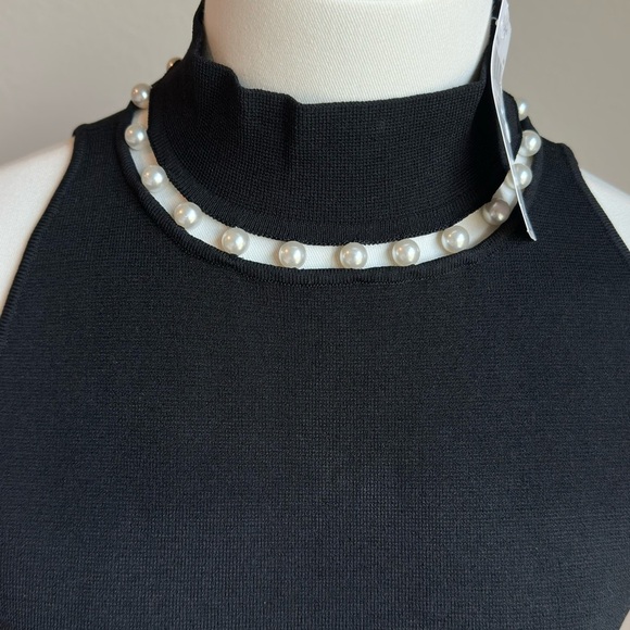 House of Harlow 1960 Black Pearl-Embellished Top Size SP New With Tags - Picture 5 of 7